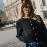 Imprint Black Soft Knit Crewneck Cardigan