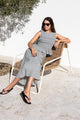 Summit Khaki Mini Gingham Tie Waist Bias Maxi Skirt