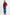Woman wearing a burgundy sweater and blue jeans on a white background