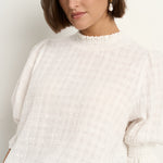 Influential Ivory Texture High Neck Top