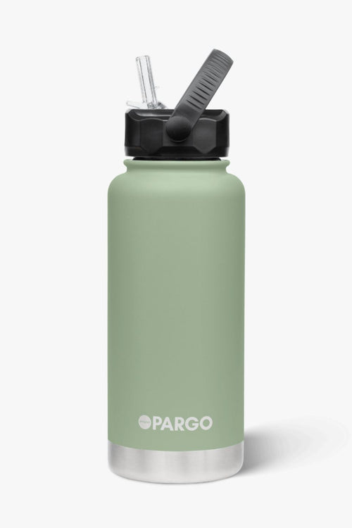 Insulated Eucalypt Green 950ml with Straw Lid Bottle HW Drink Bottles, Coolers, Takeaway Cups Project Pargo   