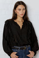 Integrity Black Sheer Frill Detail Long Sleeve Top