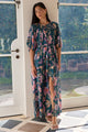 Intuition Petrol Scarf Print Puff Sleeve Maxi Shirt Dress