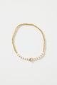 Ivory Gold Beaded Moon Charm Bracelet