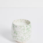 Ivory Green Splash Glazed Ceramic Soy Wax Candle
