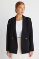 Cooper Black Crepe Boyfriend Semi Fitted Blazer