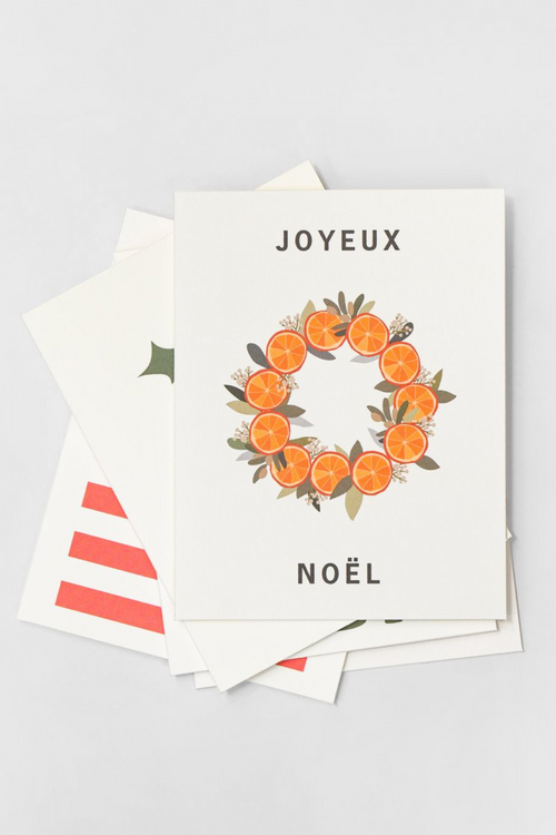  White & Orange Christmas Card