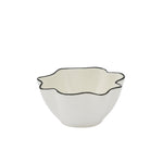 black and white wavy ceramic bowl