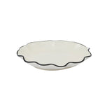 ceramic wavy plate with black trim