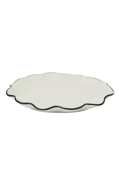 ceramic wavy plate with back rim