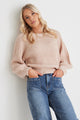 Kind Dusty Blush Chunky Crew Neck Jumper