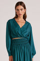 Leila Emerald LS Cropped Top