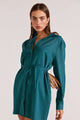 Leila Emerald LS Mini Dress
