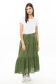 Curious Khaki Linen Maxi Skirt