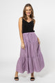 Curious Lilac Linen Midi Skirt