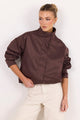 Landscape Chocolate Funnel Neck Track Jacket