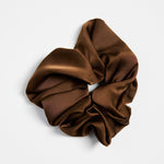 brown satin scrunchie