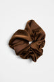 Large Brown Satin Scrunchie