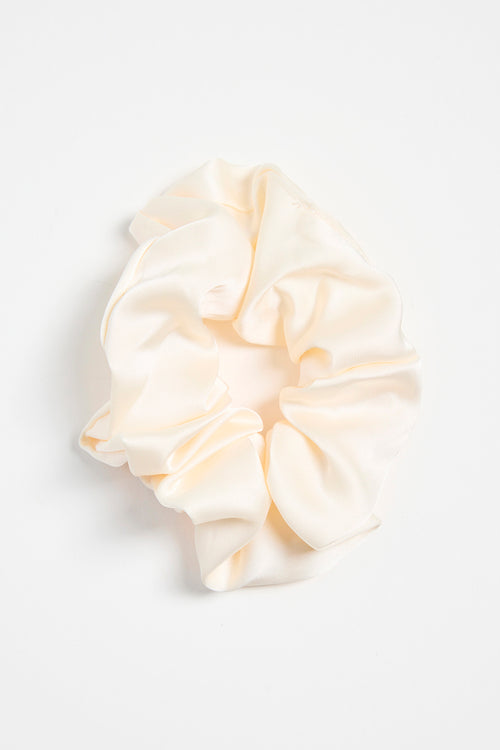 cream satin scrunchie