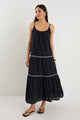 Lately Black Strappy Tiered Maxi Dress