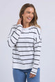 Layne Charcoal Stripe Throw LS Top