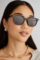 Le Resolu Black Rounded Smoke Polarized Lens Sunglasses