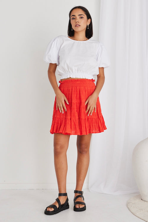 Lexi Sunset Shirred Cotton Multi Tiered Mini Skirt WW Skirt Ivy + Jack   