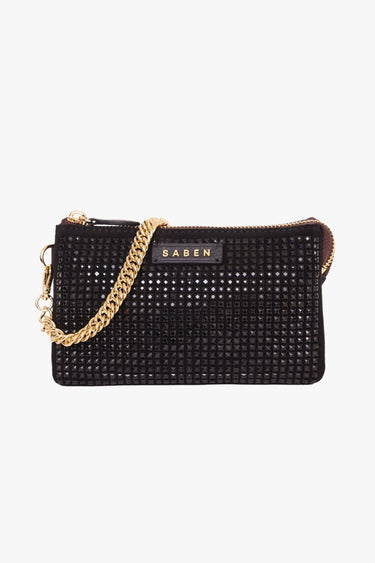 Lily Black Crystal Crossbody Bag with Gold Chain ACC Bags - All, incl Phone Bags Saben   