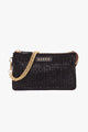 Lily Black Crystal Crossbody Bag with Gold Chain