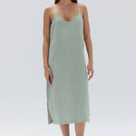 Linen Nettle Midi Slip Dress WW Dress Assembly Label   