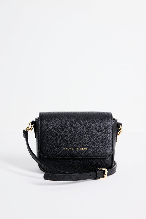 Black Leather Small Crossbody Bag
