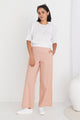 Constant Blush Linen Pleated Waistband Wide Pants