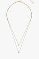 Lucia Pi Gold Double Necklace with Crystal