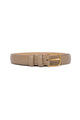 Luna Taupe Leather Matte Gold Buckle Belt