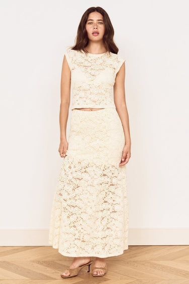 Ophelia Cream Lace Maxi Skirt