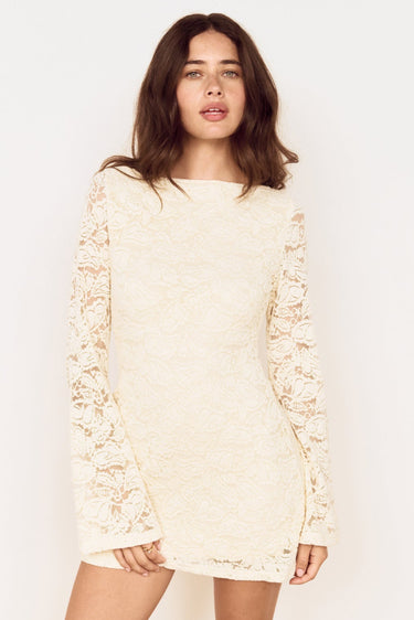 Ophelia Cream Lace LS Mini Dress
