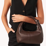 brown knot handle bag