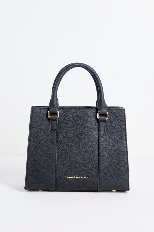 Manhattan Black Leather Mini Tote Bag