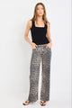 Manhattan Chocolate Animal Mid Rise Wide Leg Jeans