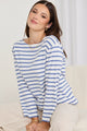 Maple Blue Stripe Boatneck LS Tee