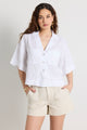 Meander White Linen Boxy SS Shirt