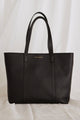 Milan Black Leather Tote Bag