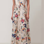 Milan Cream Wildflower Strappy Maxi Dress