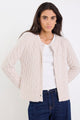 Milestone Oat Crewneck Cable Knit Cardigan