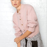Mirage Blush Fluffy Crewneck Cardigan