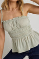 Musings Sage Gingham Strappy Babydoll Cami