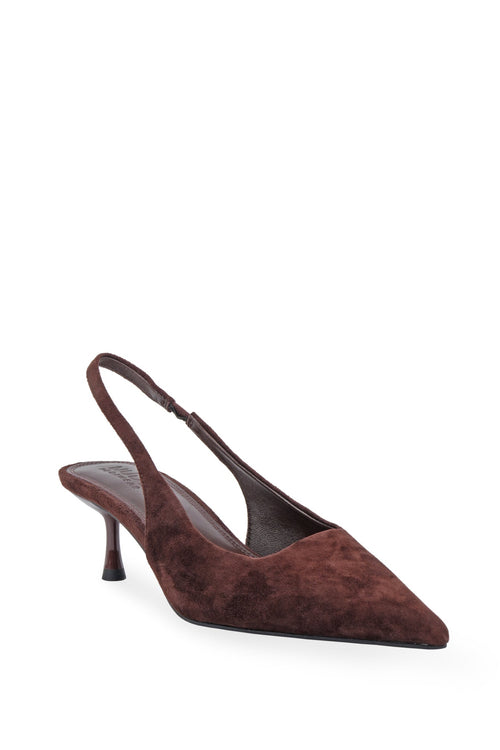chocolate suede heel