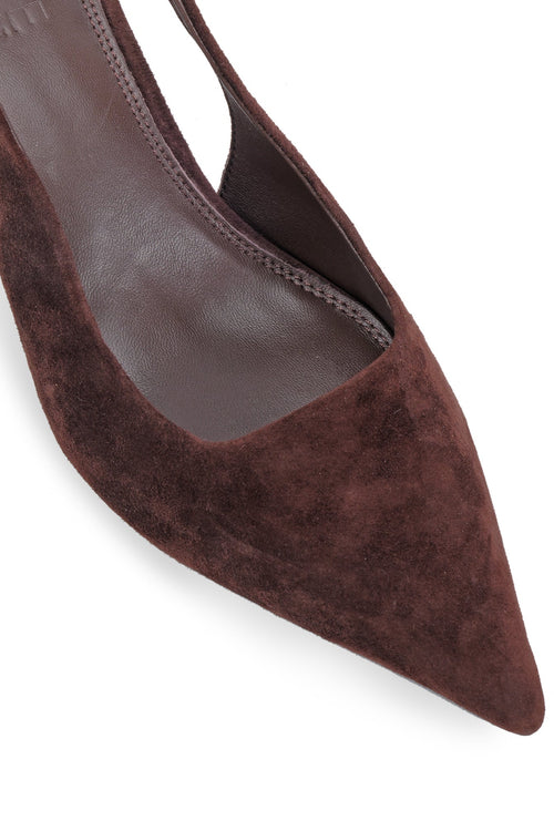 chocolate suede heel
