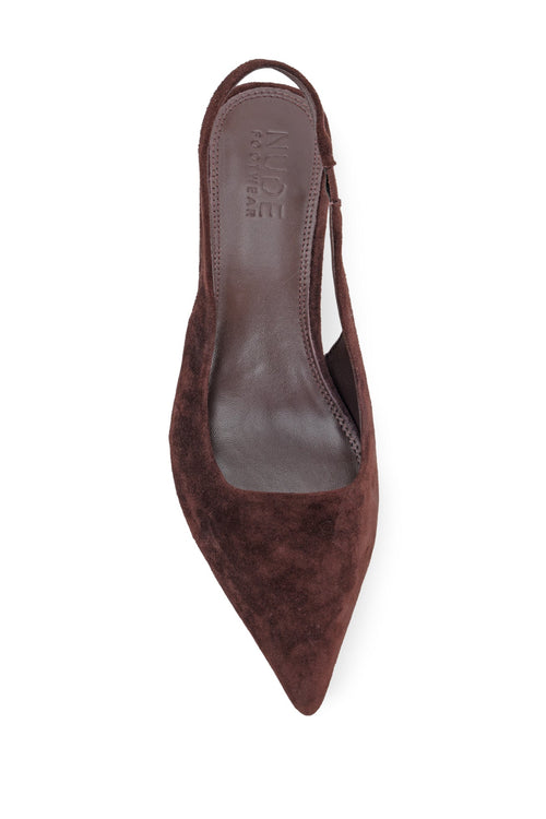 chocolate suede heel
