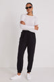 New Warrior Black Relaxed Drapey Drawstring Stretch Cuff Pant